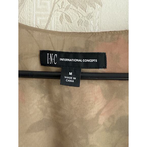 INC Sheer Floral Snakeskin Top Sz M Peplum Boho Romantic Goth Whimsigoth Fairy - Picture 6 of 9